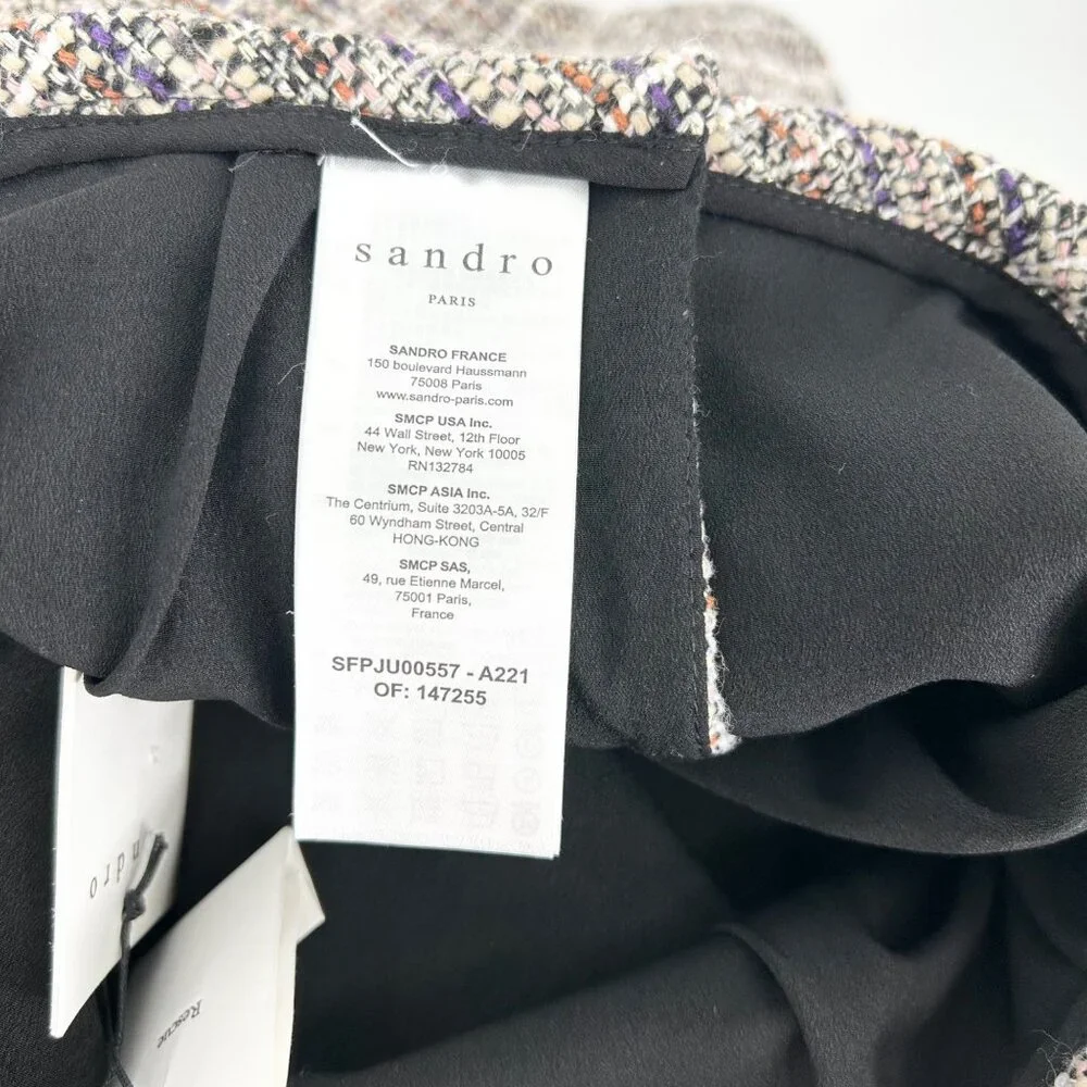 NWT Sandro Golden Tweed Ruffle Trim Skirt - Picture 10 of 12